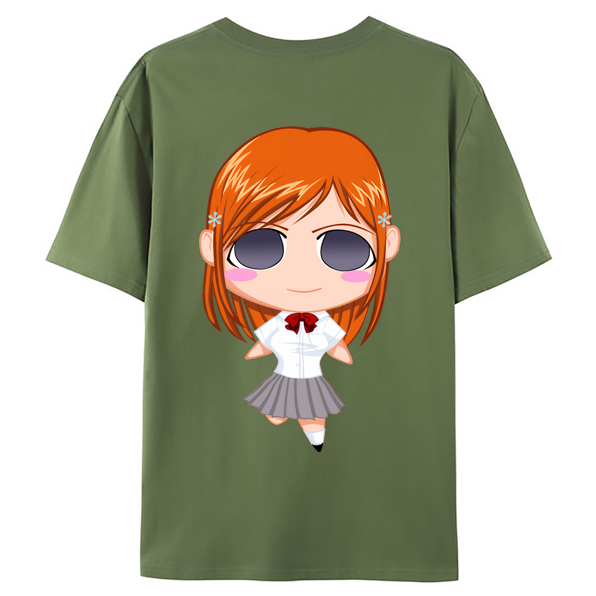 （画像用） ブリーチ 井上織姫（いのうえおりひめ） BLEACH Inoue Orihime 綿100％ メンズ半袖Tシャツ（バックプリント） 通気性